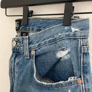 BDG Mid Rise Boyfriend Jean Distressed Denim from Urban Outfitters